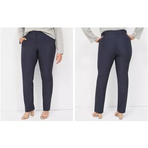 Lane Bryant 4-Season Tighter Tummy High-Rise Straight Leg Pant Navy Size 22